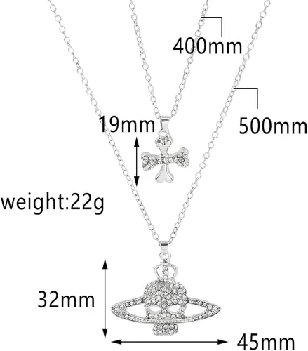 Miniatura 6 de 3D Saturn Pendant Necklace for Women - Anime NANA Cool Girl Punk Saturn Planet Necklace Gothic Jewelry Christmas Gifts