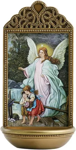 Christian Brands Angel Guardian Fuente Agua Santa - Marco Sevelli 3" W x 6" H YC915
