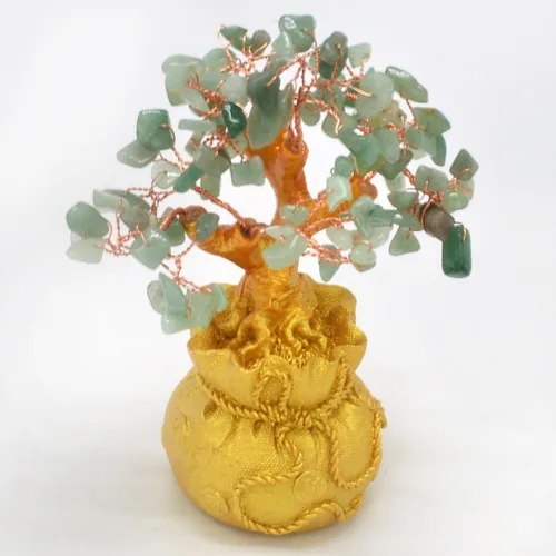 Miniatura 4 de Árbol de gemas de cuarzo rosa natural, árbol de cristal de energía positiva, estatua de Feng Shui, bolsa del tesoro, árbol de chakras manual