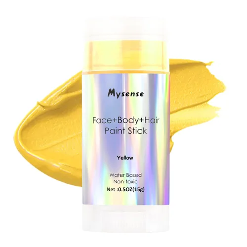 Miniatura 17 de Mysense Pintura en barra para el cabello facial y corporal morado pastel, a base de agua, lavable y temporal, pintura corporal crema no tóxica