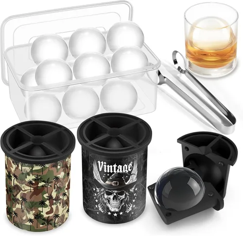Miniatura 4 de Fabricador de Cubitos de Hielo Transparentes, Molde para Bolas de Hielo de Acero Inoxidable de 2.5", para Whisky y Cócteles, Moldes de Cubitos