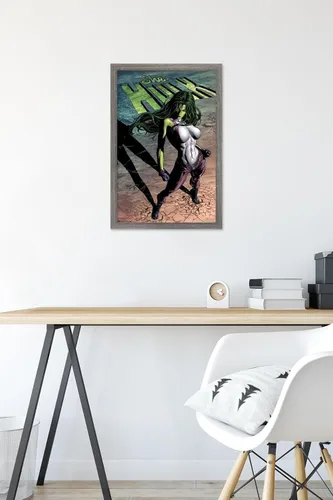 Miniatura 6 de Trends International Marvel Comics She-Hulk - Póster de pared #29 de She-Hulk, 14.725 x 22.375 pulgadas, versión enmarcada de madera de granero
