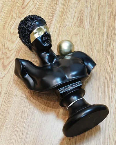 Miniatura 2 de Estatua griega de busto abstracta, escultura moderna, regalo para el hogar, centro de mesa para estantería, escritorio, oficina, negro, 13.8 pulgadas