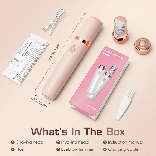 Miniatura 2 de Depiladora, depiladora facial para mujeres, PluxyEpil 2 en 1, eliminación suave de raíces para cabello grueso y fino, afeitadora eléctrica