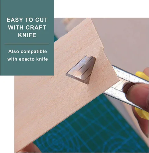 Miniatura 4 de 12 hojas de madera de balsa sin terminar de 8 x 4 pulgadas de grosor para manualidades, 0.079 in de grosor Craftiff