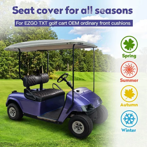 Miniatura 2 de NOKINS Juego de Fundas de Asiento de Diamante para Carrito de Golf, Compatible con EZGO TXT 1994-2013/EZGO RXV Almohada de Asiento Delantero