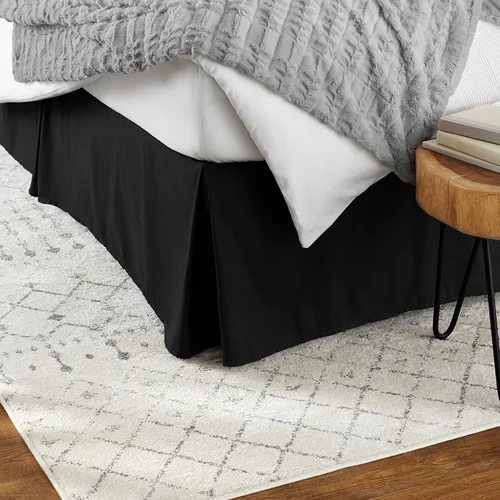 Miniatura 10 de Amazon Basics Falda de cama ligera plisada suave, lavable a máquina, tamaño King, color blanco hueso, sólido Blanco roto