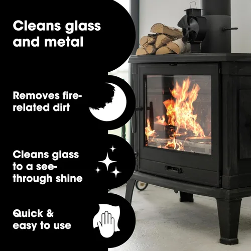 Miniatura 2 de Furniture Clinic Limpiador de Cristal y Metal para Estufa - Para Puertas de Vidrio de Quemador de Troncos y Chimenea - Elimina Hollín, Suciedad