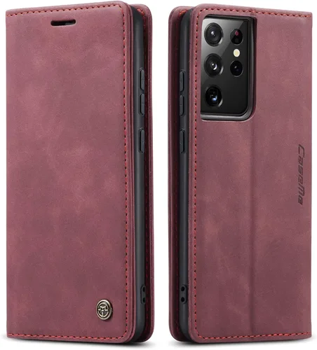 Miniatura 39 de Funda tipo cartera compatible con Samsung Galaxy S21 con tarjetero de bloqueo RFID, funda de piel con función atril para Samsung Galaxy S21 de 6.2