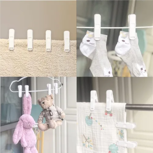 Miniatura 6 de Pinzas de plástico fuertes, paquete de 16 pasadores de ropa resistentes, pinzas antideslizantes, clips para astillas, clip para colgar, inoxidables