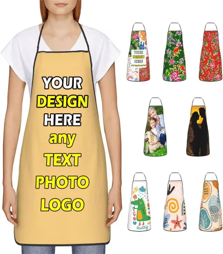 Miniatura 31 de Delantales impermeables personalizados para diseñar tu propia foto logotipo texto para cocinar hornear 28.3 x 20.4 pulgadas