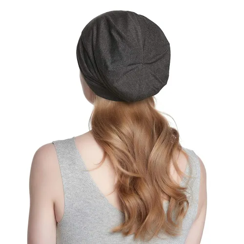 Miniatura 77 de Alnorm - Gorro con forro de satén y suave banda elástica para hombres y mujeres, talla única Se ajusta a la mayoría