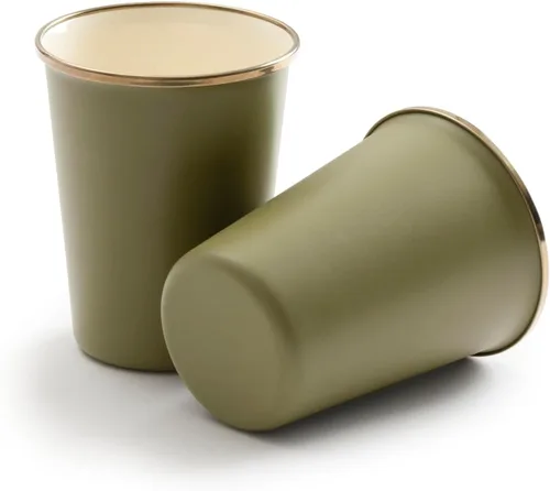 Miniatura 14 de Barebones Juego de 2 tazas de café esmaltadas de 16 onzas, taza de campamento con borde de acero inoxidable
