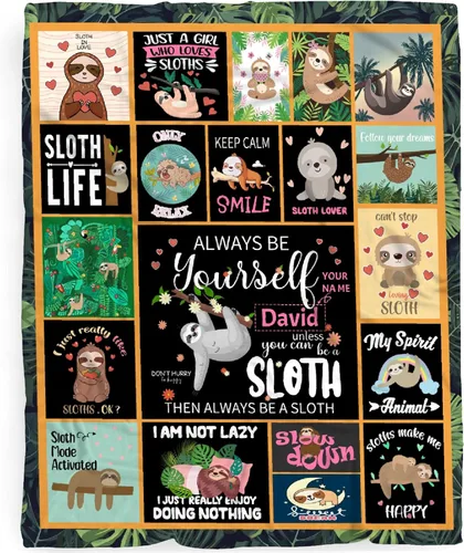 Miniatura 10 de Linda manta de perezoso, regalos lindos de perezosos para niñas, niños y mujeres, decoración de animales de peluche de perezoso, manta ligera