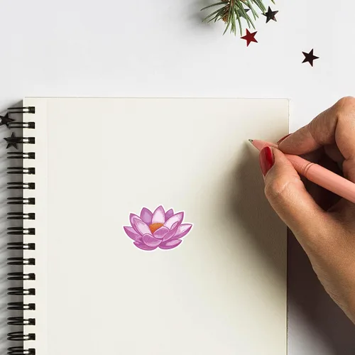 Miniatura 3 de Calcomanías de flores de loto de 1 pulgada para álbumes de recortes, artes, manualidades, manualidades para niños, calendarios, diarios, paquete