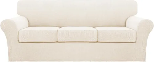 Miniatura 70 de Turquoize 2 fundas para sillas de sala de estar, funda de sofá con fundas de cojín individuales, funda de muebles para sillas (silla, beige biscotti)