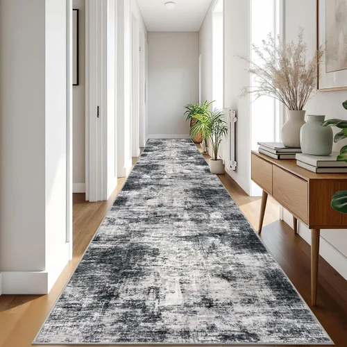 Miniatura 766 de IOHOUZE Alfombra abstracta lavable de 3 x 12 pies para pasillos, antideslizante para cocina, camino de entrada de lana sintética para interiores
