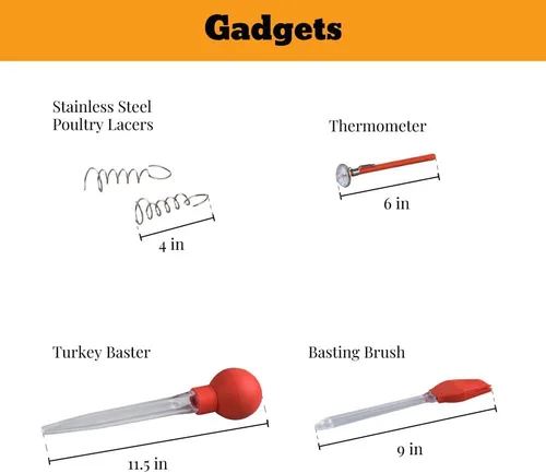 Miniatura 5 de Granite Ware Juego de tostador rectangular de 25 libras (10 unidades), incluye tapa, estante en V, paquete de 2 bolsas de salmuera, termómetro