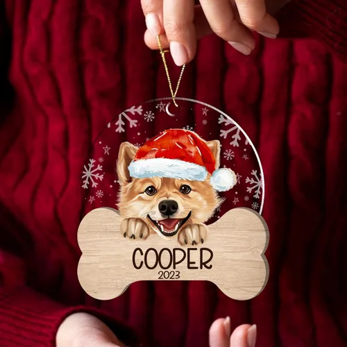 Miniatura 167 de Nazenti American Pit Bull Terrier Adorno de Navidad, adorno de perro fotográfico, adorno de perro personalizado, adornos de fotos de madera