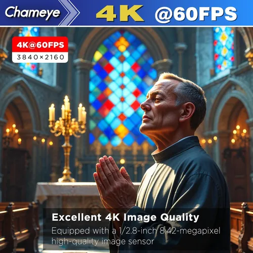 Miniatura 2 de Chameye Cámara PTZ NDI 4K 60FPS NDI, cámara de transmisión en vivo con seguimiento automático AI, compatible con salida 4K 60fps NDI HX3, zoom Negro