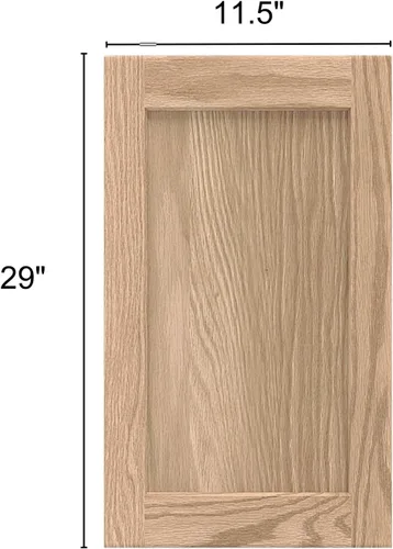 Miniatura 3 de 11.5W x 29H Puerta de gabinete de cocina de roble sin terminar estilo shaker de repuesto