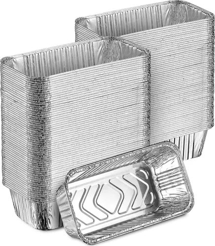 Miniatura 10 de MontoPack Sartenes desechables de aluminio para pan Tamaño estándar profundo de 15.2 x 8.9 cm, recipientes de papel de aluminio extra grueso