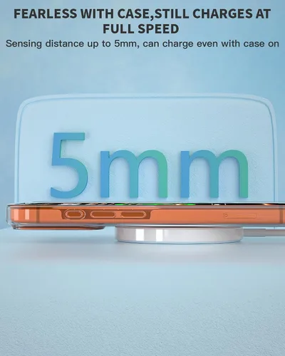 Miniatura 5 de Cargador magnético inalámbrico, paquete de 2 cargadores rápidos Apple Mag-Safe para iPhone, almohadilla de carga plana segura para iPhone 17Pro