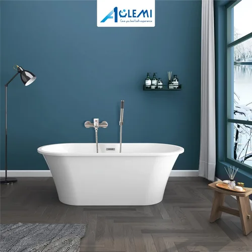 Miniatura 8 de Aolemi Llenador de bañera de montaje en pared, níquel cepillado, grifo de bañera central de 6 pulgadas con ducha de mano, acero inoxidable SUS304