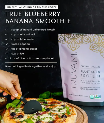 Miniatura 6 de Truvani Proteína en Polvo de Guisante Vegana Sin Sabor 20g de Proteína Orgánica a Base de Plantas 1 Porción Keto Sin Gluten y Lácteos