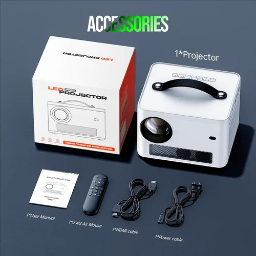 Miniatura 8 de Proyector con WiFi y Bluetooth, Proyector Nativo 1080P con Soporte 4K con Corrección Trapezoidal Vertical Automática, Proyector de Películas Blanco
