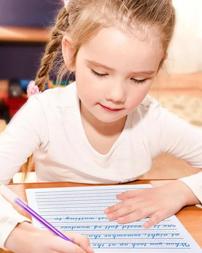 Miniatura 5 de Papel de escritura a mano para jardín de infantes para niños, papel de escritura de práctica a rayas para niños, 100 hojas, papeles de escritura