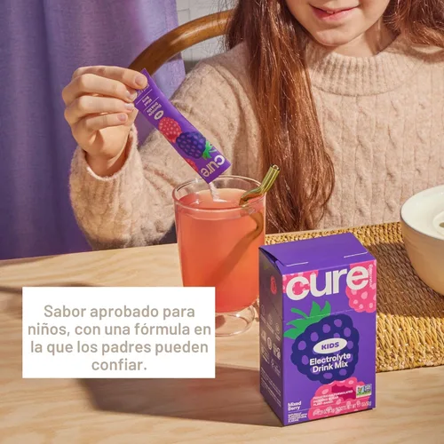 Miniatura 7 de Cure Hydration - Mezcla de bebidas con electrolitos para niños Rehidratación formulada por pediatras a base de plantas Sin azúcar añadido