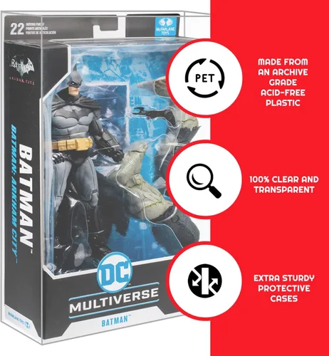 Miniatura 3 de EVORETRO Estuche protector de figuras de acción para McFarlane Dc Multiverse 7 en figuras, Warhammer 40k – Paquete de 10 – Plástico PET grueso sin
