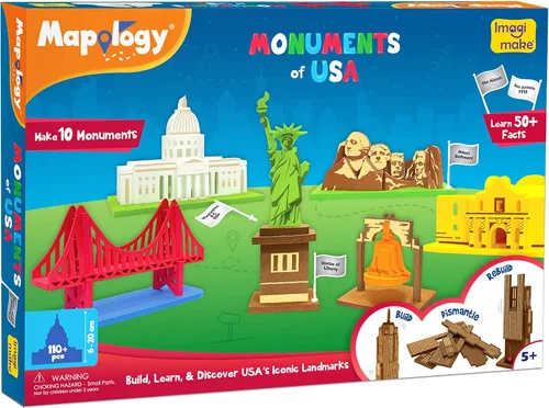 Miniatura 3 de Imagimake Mapology Monumentos de EE. UU. Rompecabezas 3D para niños Juguetes y juegos STEM Juguetes educativos para niños de 5 a 7 años