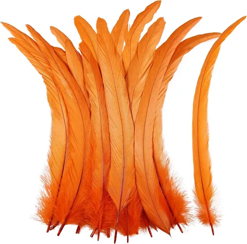 Miniatura 9 de iHUFeather Plumas de cola de gallo naturales, 50 plumas de cola de gallo de 10 a 12 pulgadas de largo, a granel para manualidades, disfraces