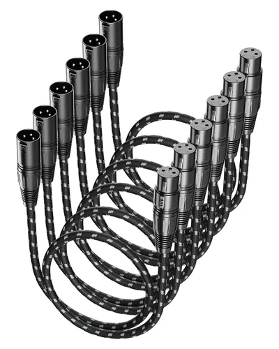 Miniatura 15 de Cable corto XLR, cable de micrófono de 1 pie, paquete de 2 unidades, toda la longitud de 6 pulgadas a 100 pies, cable de micrófono equilibrado