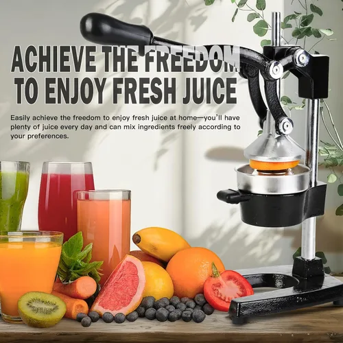 Miniatura 6 de Exprimidor de hierro fundido – Exprimidor manual de cítricos resistente, prensa profesional de naranja, exprimidor de limón de acero inoxidable