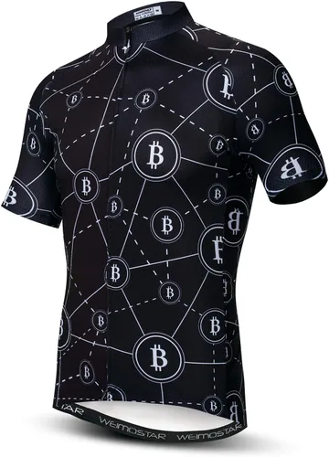 Miniatura 79 de Weimostar Hombre Ciclismo Jersey Manga Corta Bicicleta Ropa Multicolor Diamante