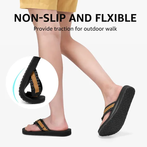 Miniatura 6 de STQ Sandalias ortopédicas para mujer, sandalias de playa ajustables con soporte de arco para aliviar la fascitis plantar