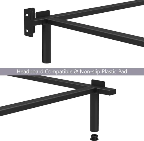 Miniatura 6 de EMODA Base de marco de cama individual XL de 7 pulgadas para somier y colchón, soporte de 7 patas, plataforma de metal resistente sin herramientas