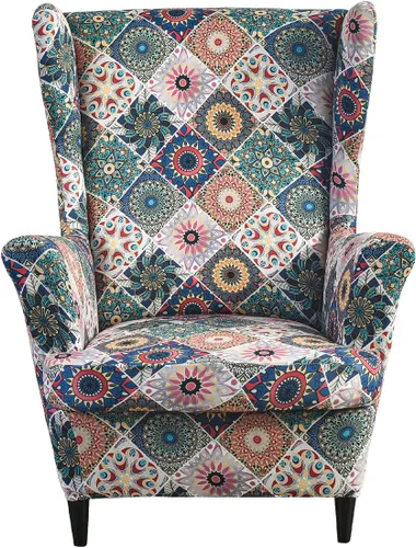 Miniatura 38 de Eco-Ancheng Funda para silla Wingback, 2 piezas, respaldo de ala, fundas de elastano para sillón con respaldo de ala, fundas para sillón con parte