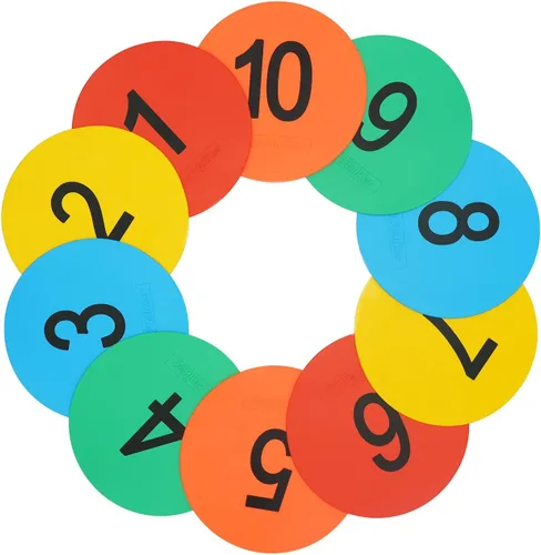 Miniatura 10 de Marcadores de puntos numerados de 6 pulgadas, material TPE antideslizante para el suelo, impermeable, para marcas de campo y cancha, fitness