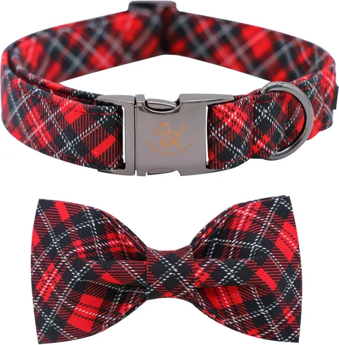Miniatura 22 de Collar para perro Elegant Little Tail con moño, estampado de pepinillos, collar de moño lindo para perros pequeños eneldo