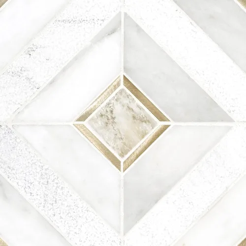 Miniatura 10 de MSI Verona Patrón Dorado 12 pulg. x 12 pulg. Azulejo de Mosaico de Mármol Montado en Malla para Pared de Baño, Piso, Salpicadero de Cocina y Verona