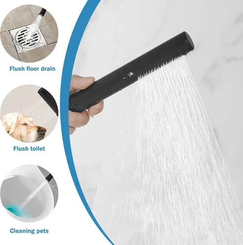 Miniatura 7 de RUMOSE Llenador de bañera negro mate, relleno de bañera independiente, grifo de bañera de montaje en cascada, grifo de bañera de latón de alto flujo