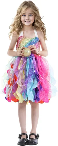 Miniatura 3 de Vestido tutú para niñas, vestido de tul con lentejuelas, vestido de princesa para niñas pequeñas, disfraz de fiesta de cumpleaños brillante