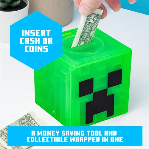 Miniatura 3 de Paladone Minecraft Creeper Maze Safe, completa el laberinto para desbloquear dinero, divertido juguete coleccionable de bloques de Minecraft