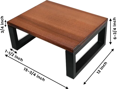 Miniatura 2 de CONSDAN Taburete con marco de metal, taburete de madera maciza para niños pequeños, niños y adultos, taburete portátil para dormitorio, baño, Negro