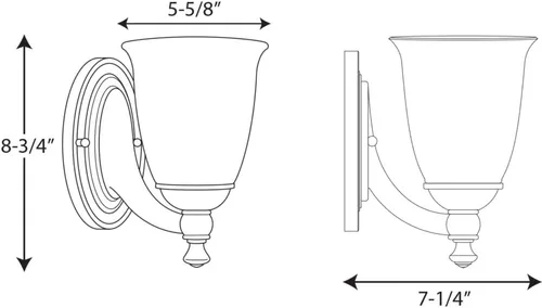 Miniatura 3 de Progress Lighting P3027-15 Victorian Bath & Vanity, 5-5/8 pulgadas de ancho x 8-1/2 pulgadas de alto, cromo Cromo pulido