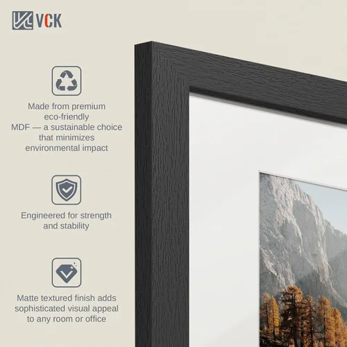 Miniatura 5 de VCK Portarretratos A1 color negro, paquete de 2 unidades, marco de madera de alta gama de 22.375 x 34 pulgadas con plexiglás, muestra A2